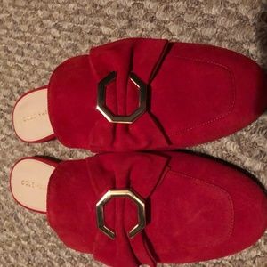 Cole Haan NWOB Bright Red Suede Mule Size US 11